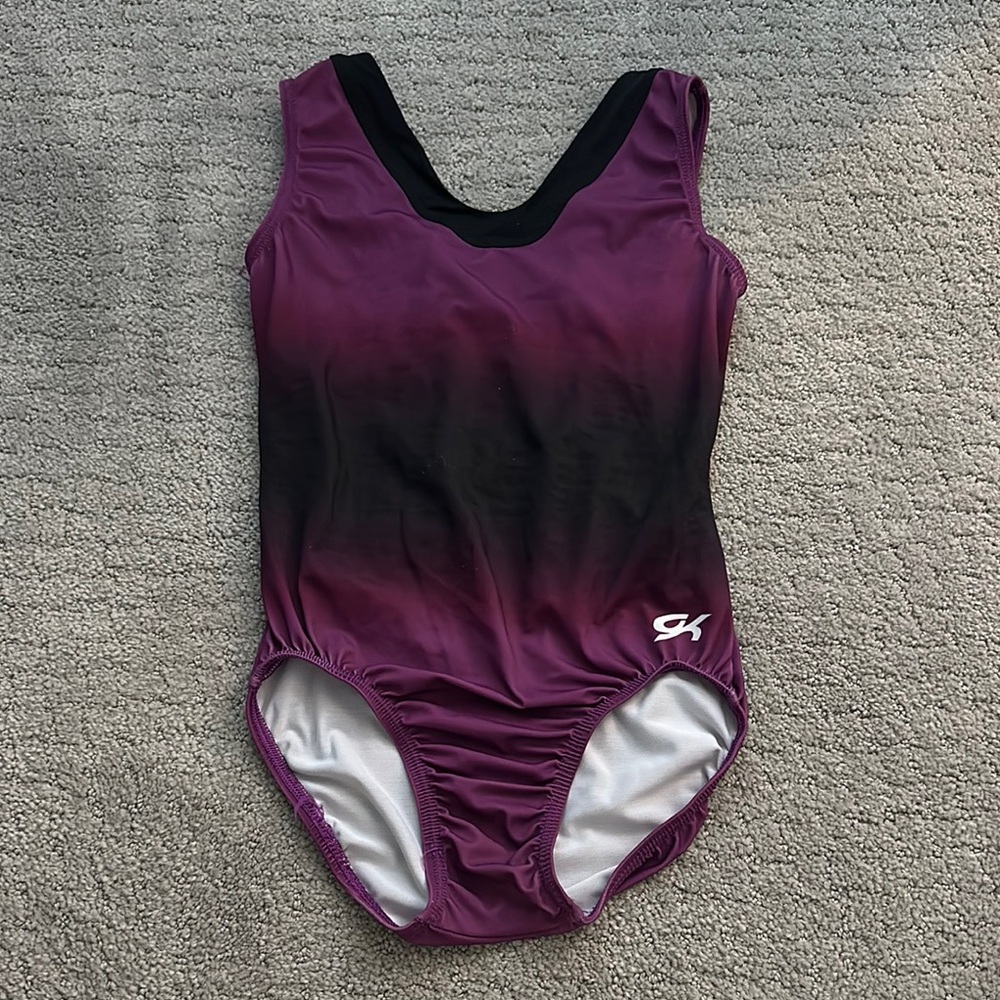 GK Purple and Black Gymnastics Leotard